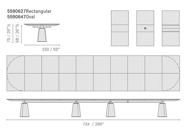 Tavolo rettangolare in pelle con gestione cavi POLTRONA FRAU MESA DUE fabbrica POLTRONA FRAU dall'Italia. Foto №7