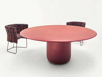 Tavolo da pranzo rotondo in acciaio PAOLA LENTI GON B102A