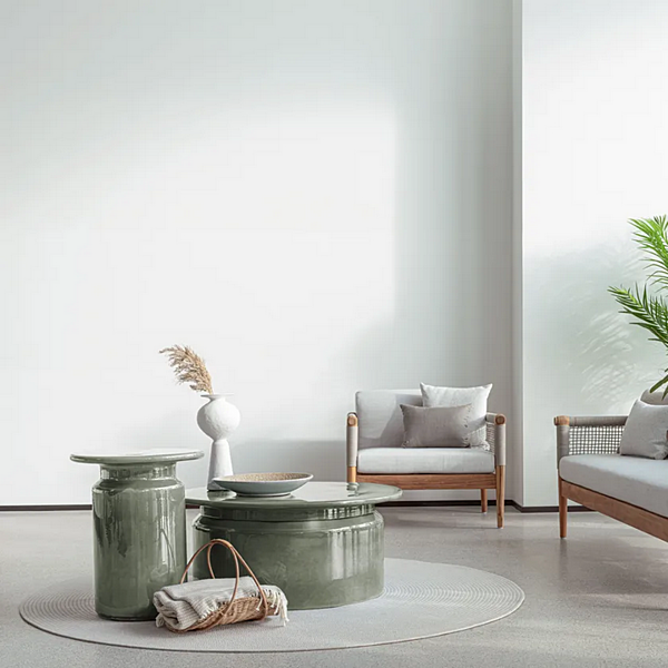 Tavolino da giardino rotondo in ceramica Atmosphera collezione Panarea PA.SR1 fabbrica ATMOSPHERA dall'Italia. Foto №3