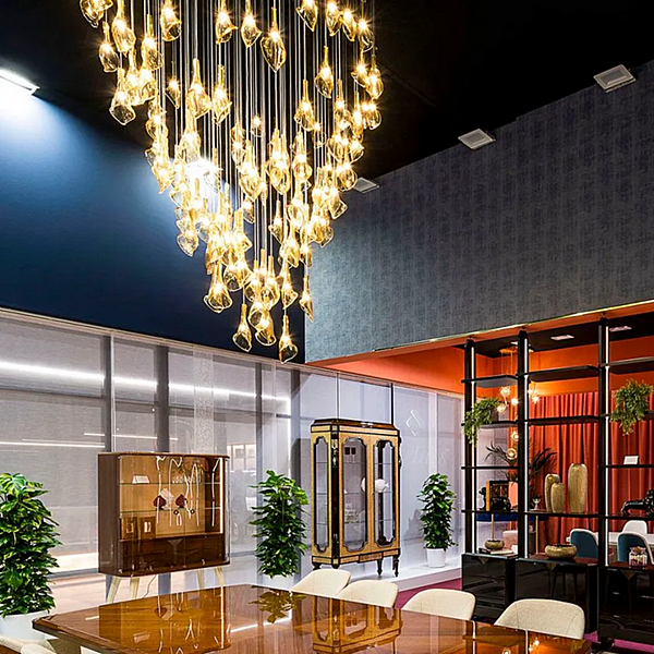 Lampada a sospensione in vetro di Murano fatta a mano Destin Charme MULTIFORME SS3390-140x260-A fabbrica MULTIFORME dall'Italia. Foto №2