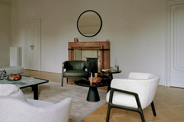 Specchio rotondo con cornice DUO in materiale di alta qualità POLTRONA FRAU fabbrica POLTRONA FRAU dall'Italia. Foto №2