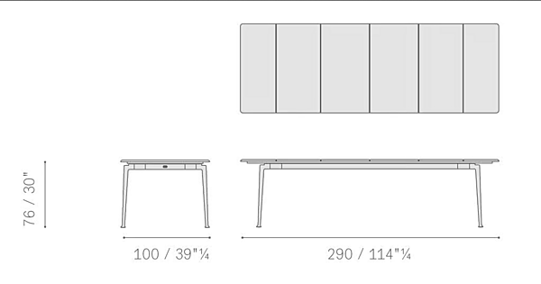Tavolo da giardino rettangolare in alluminio e legno Solaria POLTRONA FRAU fabbrica POLTRONA FRAU dall'Italia. Foto №11