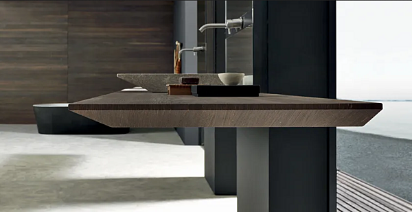 Unità lavabo doppia in rovere con specchio SURF MODULNOVA fabbrica Modulnova dall'Italia. Foto №4