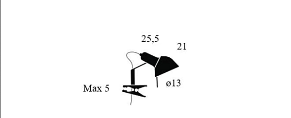 Lampada in alluminio regolabile con morsetto Naomi Lumina 328 fabbrica Lumina dall'Italia. Foto №8