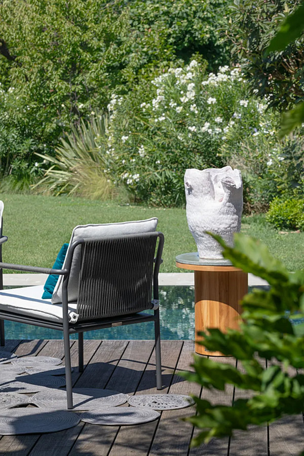 Tavolino laterale da giardino in teak Atmosphera collezione Frisbee FR.SR fabbrica ATMOSPHERA dall'Italia. Foto №5