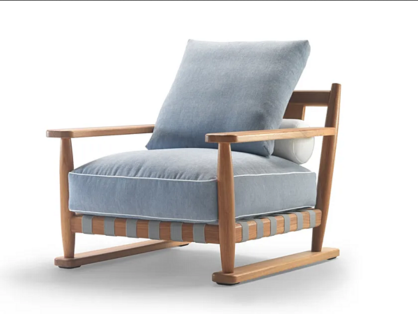 Poltrona da giardino con braccioli in iroko FLEXFORM Meriggio fabbrica FLEXFORM dall'Italia. Foto №2