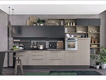 Cucina lineare su misura in laminato LUBE CUCINE Clover 03