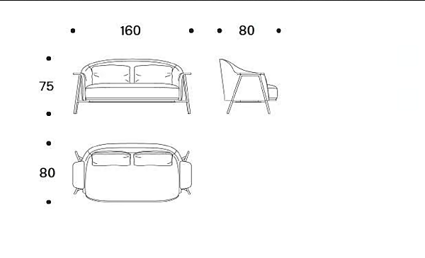 Диван на два места с тканевой обивкой и съемным чехлом Saba Kepi fabbrica SABA dall'Italia. Foto №6