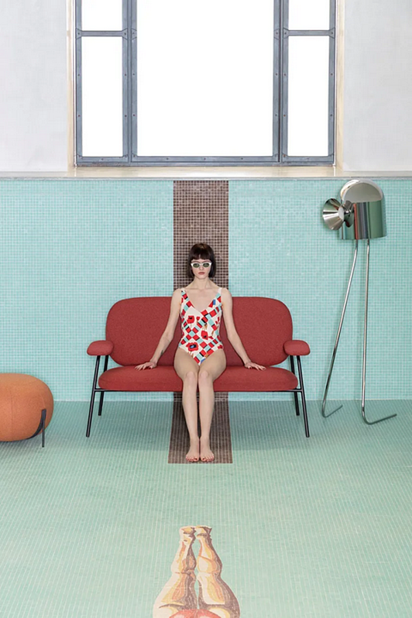 Divano a tre posti in tessuto Philo Saba fabbrica SABA dall'Italia. Foto №4