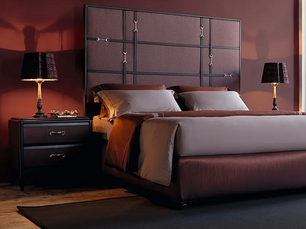 Tavolino da notte rettangolare in legno e pelle Savio Firmino 3699 3699COM fabbrica SAVIO FIRMINO dall'Italia. Foto №3