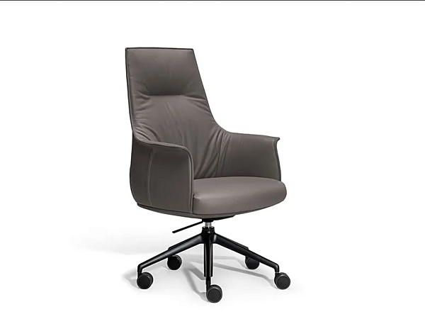 Sedia da ufficio in pelle con schienale alto Archibald POLTRONA FRAU fabbrica POLTRONA FRAU dall'Italia. Foto №2