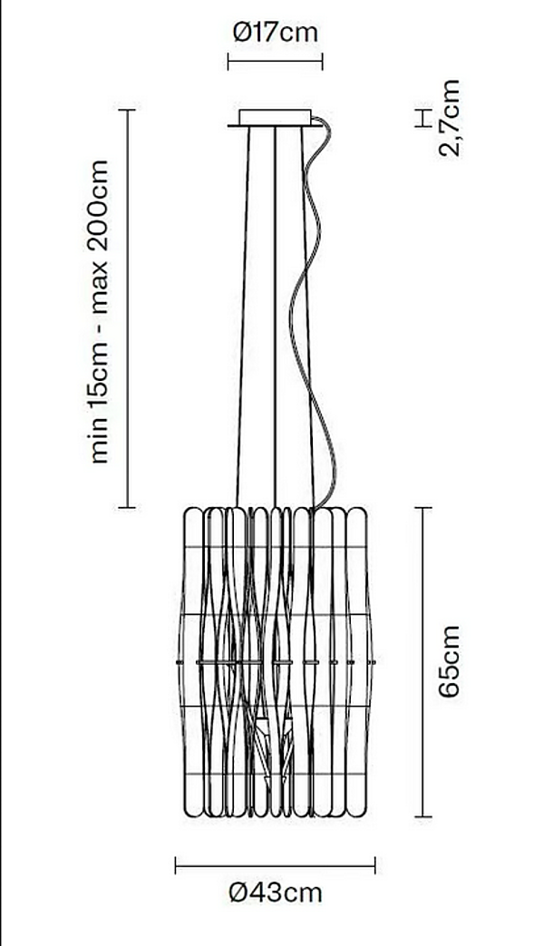 Lampada a sospensione in legno Stick Fabbian F23 A02 69 fabbrica Fabbian dall'Italia. Foto №4