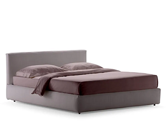 Letto matrimoniale con testata imbottita in tessuto Flou Merkurio