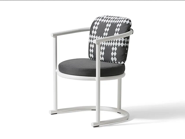Sedia da giardino in alluminio verniciato a polvere e tessuto con braccioli CASSINA TRAMPOLINE fabbrica CASSINA dall'Italia. Foto №2