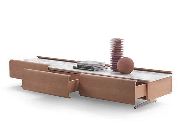 Buffet in legno impiallacciato con top in marmo e cassetti FLEXFORM EARL 2A362, 2A368 fabbrica FLEXFORM dall'Italia. Foto №5