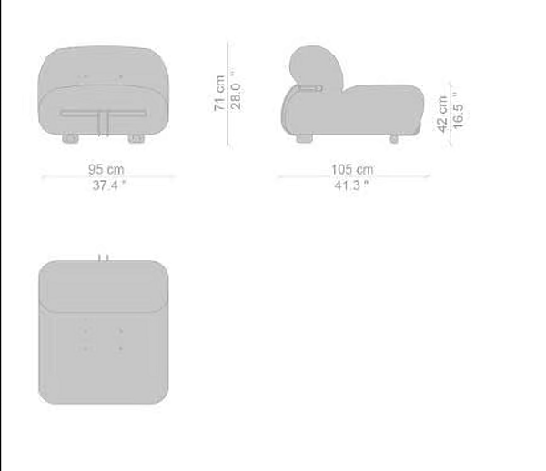 Poltrona in tessuto denim Soriana CASSINA fabbrica CASSINA dall'Italia. Foto №12