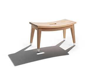 Sgabello basso in iroko collezione Lotus FLEXFORM