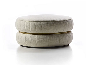 Pouf rotondo in tessuto Lillo Black Tie LIL80