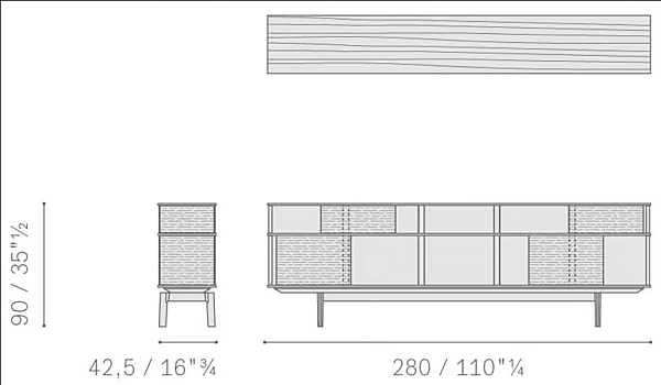 Credenza in tessuto tecnico POLTRONA FRAU collezione Lloyd Tex fabbrica POLTRONA FRAU dall'Italia. Foto №22