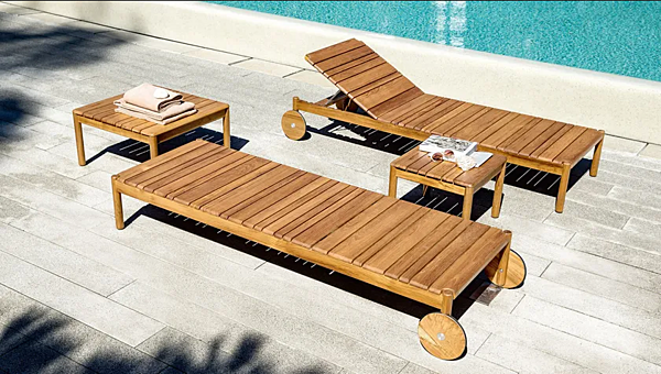 Tavolino laterale quadrato in teak VARASCHIN Barcode 2185, 2186 fabbrica VARASCHIN dall'Italia. Foto №2