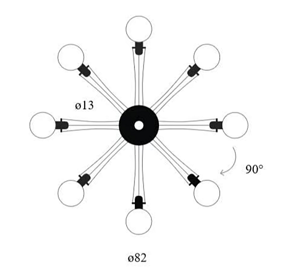 Lampada da parete dimmerabile in vetro e alluminio Matrix Otto P Lumina 389 fabbrica Lumina dall'Italia. Foto №8