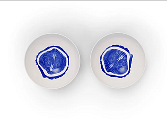 Set di 2 piatti fondi in porcellana Tronc CASSINA GNR CP 22