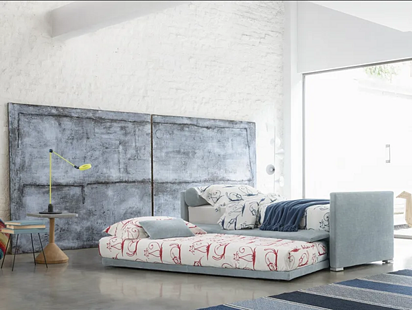 Letto singolo convertibile in tessuto Flou collezione Biss fabbrica Flou dall'Italia. Foto №11
