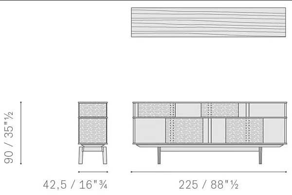 Credenza in tessuto tecnico POLTRONA FRAU collezione Lloyd Tex fabbrica POLTRONA FRAU dall'Italia. Foto №30