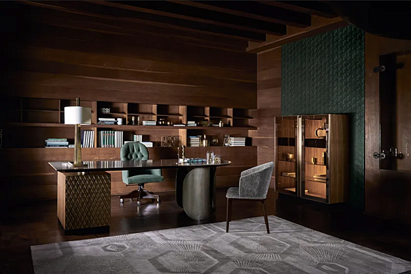Scrivania rettangolare in legno con cassetti Erik OPERA CONTEMPORARY 48003/N fabbrica OPERA CONTEMPORARY dall'Italia. Foto №4
