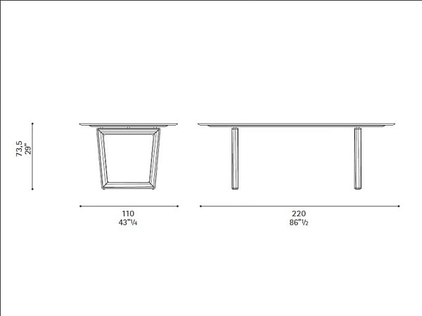 Tavolo rettangolare in legno massello Bolero POLTRONA FRAU fabbrica POLTRONA FRAU dall'Italia. Foto №11