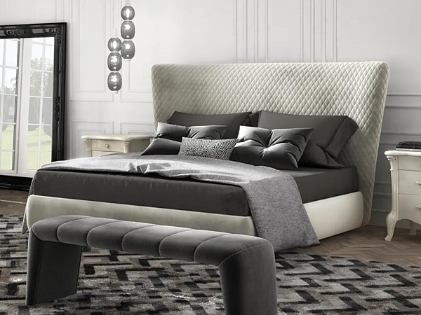 Letto matrimoniale in tessuto con testata imbottita CASA +39 EOS C22020, C22021, C22022, C22023 fabbrica CASA +39 dall'Italia. Foto №1