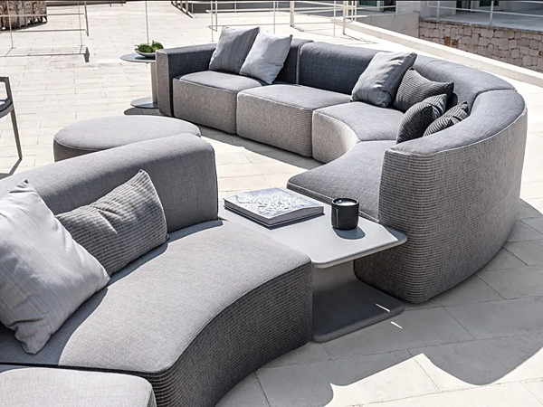 Divano modulare curvo in tessuto da giardino con schienale imbottito VARASCHIN Circle Belt 221 fabbrica VARASCHIN dall'Italia. Foto №7