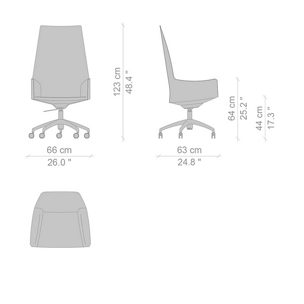 Sedia direzionale in pelle con braccioli CASSINA CAB OFFICE fabbrica CASSINA dall'Italia. Foto №7