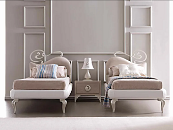 Letto singolo in legno con testiera imbottita CORTEZARI MAYA 933-T