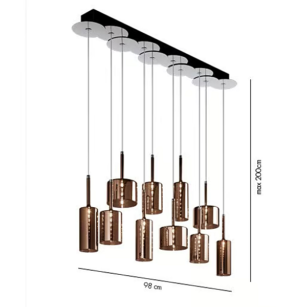 Lampada a sospensione in vetro colorato Spillray AXOLIGHT SP SPIL 10 fabbrica Axolight dall'Italia. Foto №5