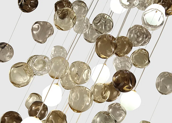 Lampada da soffitto in vetro artistico di Murano Desafinado 16 MULTIFORME PL7540-100x260-1 fabbrica MULTIFORME dall'Italia. Foto №2