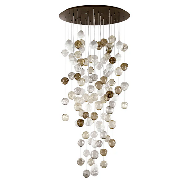Lampada da soffitto in vetro artistico di Murano Desafinado 16 MULTIFORME PL7540-100x260-1 fabbrica MULTIFORME dall'Italia. Foto №1