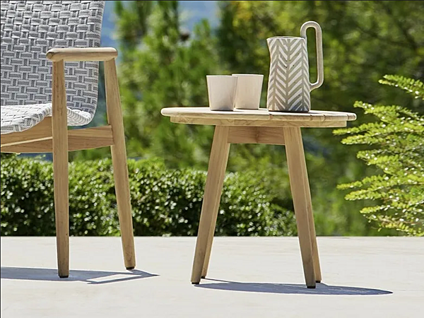 Tavolino da giardino rotondo in teak VARASCHIN Lapis 2415 fabbrica VARASCHIN dall'Italia. Foto №3