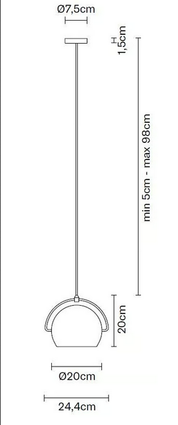 Lampada a sospensione in metallo cromato bianco Fabbian Beluga fabbrica Fabbian dall'Italia. Foto №11