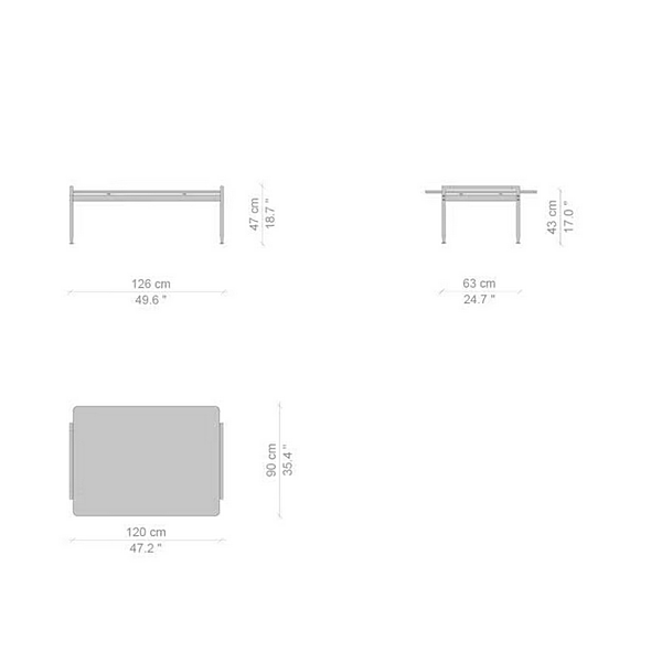 Tavolino da caffè rettangolare in vetro CASSINA Esosoft fabbrica CASSINA dall'Italia. Foto №19
