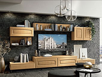 Muro di stoccaggio in legno massello Veronica LUBE CUCINE LV 07