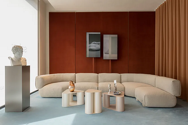 Divano angolare in tessuto Simposio Saba fabbrica SABA dall'Italia. Foto №6