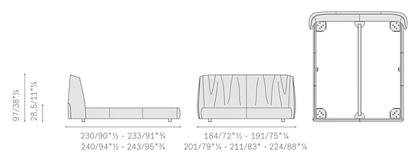 Letto matrimoniale in pelle imbottita Archibald POLTRONA FRAU fabbrica POLTRONA FRAU dall'Italia. Foto №4