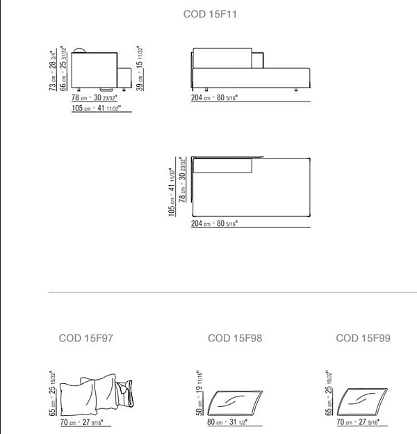 Day bed in fabric with removable cover Eden FLEXFORM fabbrica FLEXFORM dall'Italia. Foto №2