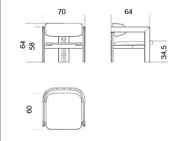 Poltrona con braccioli in velluto imbottito Gallotti&Radice 0417 fabbrica Gallotti & Radice dall'Italia. Foto №6