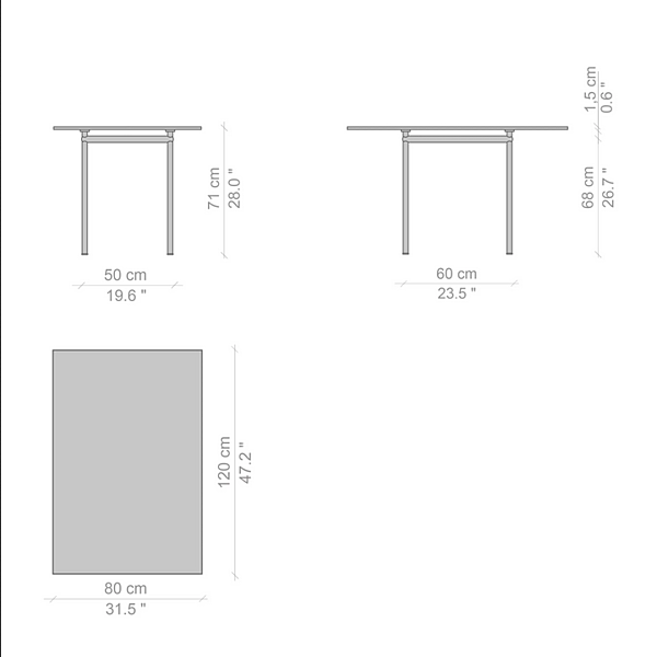 Tavolo rettangolare in legno LC12 CASSINA fabbrica CASSINA dall'Italia. Foto №3