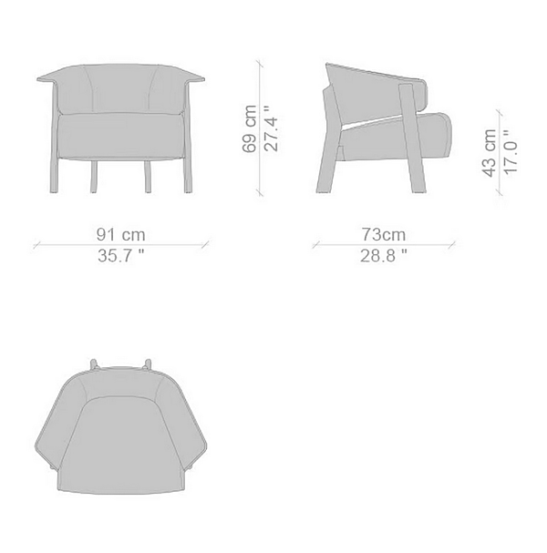 Poltrona in pelle con braccioli e schienale alto CASSINA fabbrica CASSINA dall'Italia. Foto №5