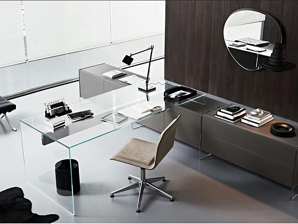 Scrivania angolare in cristallo Air Desk 1 Gallotti&Radice fabbrica Gallotti & Radice dall'Italia. Foto №6