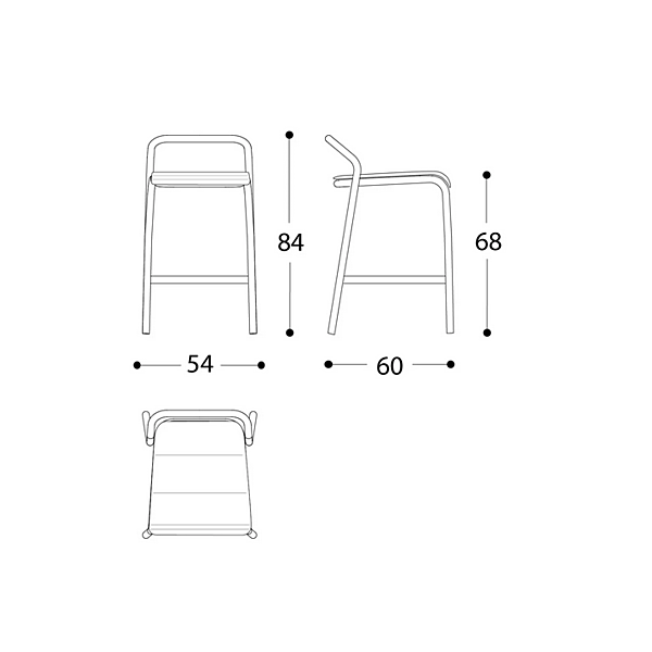 Sgabello da giardino alto impilabile in alluminio Noss VARASCHIN 24550/B, 24551/B, 24552/B, 24553/B fabbrica VARASCHIN dall'Italia. Foto №12