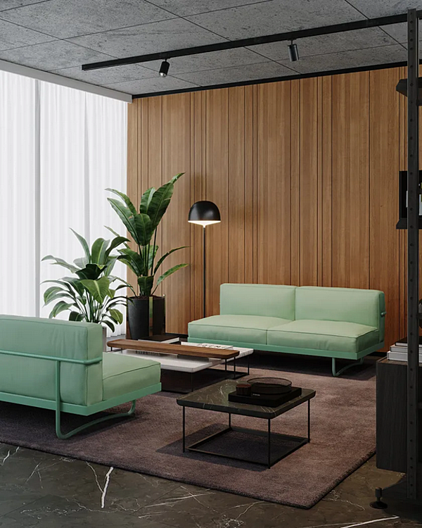 Divano a due posti con schienale imbottito CASSINA 5 Canapé Appartement Le Corbusier 005 fabbrica CASSINA dall'Italia. Foto №5